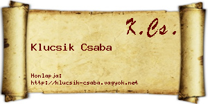 Klucsik Csaba névjegykártya